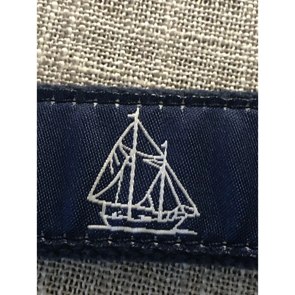 Leather Man Ltd Belt Mens 30 Blue Ribbon Sailboat Nautical Made USA Brass Buckle